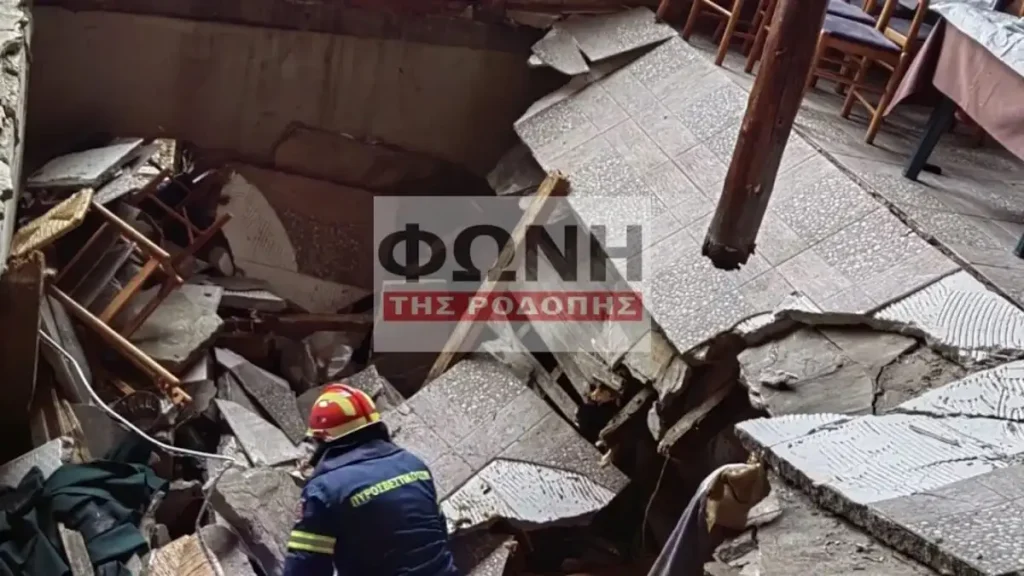 Κατέρρευσε πάτωμα ταβέρνας στη Ροδόπη – Στο νοσοκομείο 9 τραυματίες