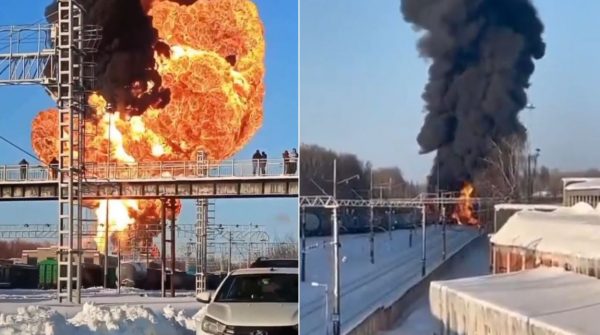 Ισχυρή έκρηξη σε σιδηροδρομικό σταθμό της Ρωσίας: 16 βαγόνια με καύσιμα τυλίχθηκαν στις φλόγες