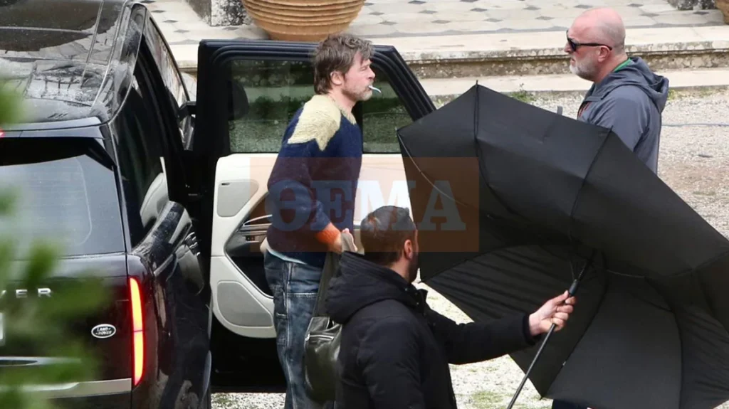 Από το Μενίδι στην Πεντέλη ο Μπραντ Πιτ, σήμερα τα γυρίσματα στο Μέγαρο της Δουκίσσης Πλακεντίας - Βίντεο και φωτογραφίες