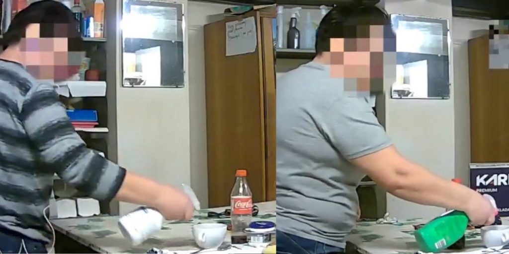 Καθαρίστρια δηλητηρίαζε με χημικά απορρυπαντικά το τσάι συναδέλφου της -Την έπιασαν στα πράσα, βίντεο σοκ