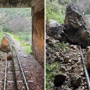 Συνεχιζόμενες οι κατολισθήσεις βράχων στις ράγες του Οδοντωτού - Αναστέλλεται η γραμμή μετά τον αυξανόμενο κίνδυνο