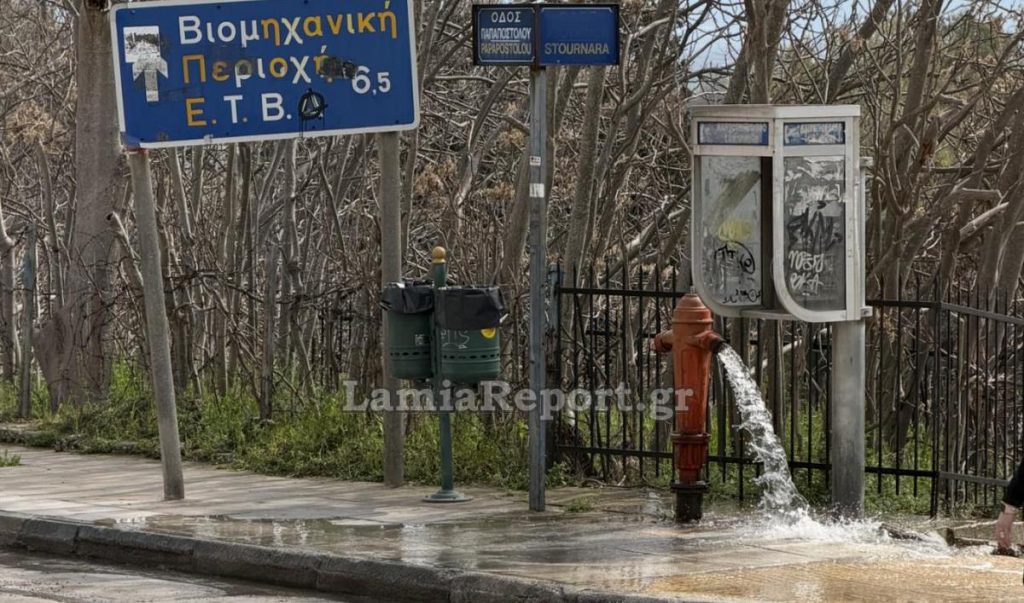Λαμία: Διαρροή σε πυροσβεστικό κρουνό - Πλημμύρισε ο δρόμος (ΒΙΝΤΕΟ)