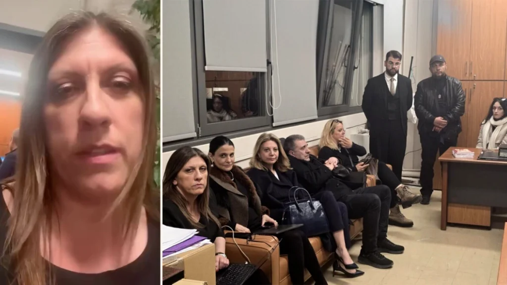 Το βίντεο της Κωνσταντοπούλου στις 00:25 από το δικαστικό μέγαρο της Λάρισας και η φωτογραφία με Καρυστιανού και Ρούτσι