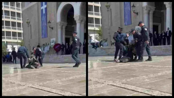 Η Ελένη Λουκά έκανε... σόου στην κηδεία της Μαρινέλλας: Την πήραν σηκωτή από το προαύλιο της Εκκλησίας (ΒΙΝΤΕΟ)