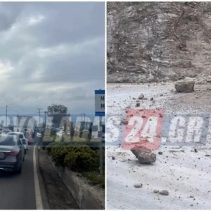 Κατολισθήσεις στη Σαντορίνη: Κλειστός ο δρόμος προς το λιμάνι του Αθηνιού – Ουρές οχημάτων στο σημείο