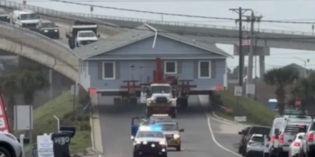 Απίστευτες εικόνες: Μετέφεραν ολόκληρο σπίτι σε αυτοκινητόδρομο και προκλήθηκε πρωτοφανές μποτιλιάρισμα (BINTEO)