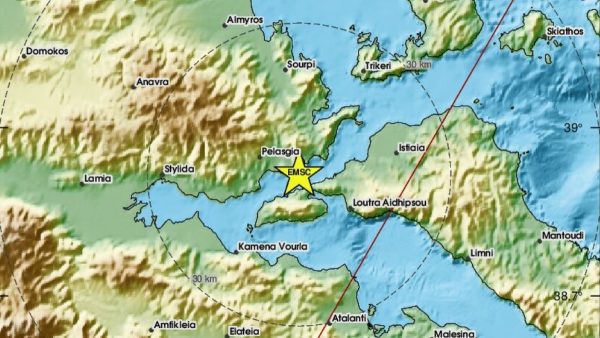 Ασθενής σεισμική δόνηση στα παράλια της Πελασγίας