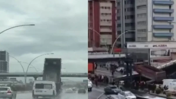Πεζογέφυρα κατέρρευσε στην Άγκυρα μετά από σύγκρουση φορτηγού – 3 τραυματίες