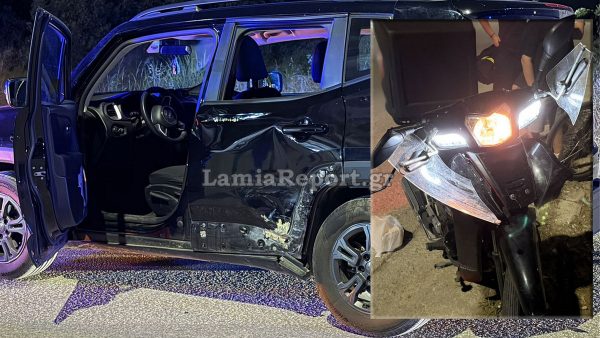 Τροχαίο με τραυματισμό ντελιβερά στη νότια Λαμία - Δείτε εικόνες