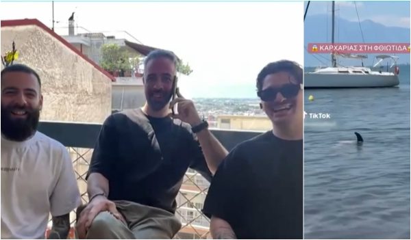 Η παρέα των Λαμιωτών που μας τρόλαρε παριστάνοντας τους καρχαρίες στα Μελίσσια (ΒΙΝΤΕΟ)