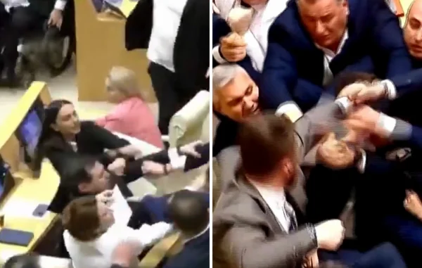 Χάος στο Κοινοβούλιο της Γεωργίας: Βουλευτές πιάστηκαν στα χέρια μέσα στην Ολομέλεια – Δείτε το βίντεο