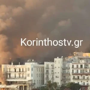 Λουτράκι: Πυρκαγιά σε ξενοδοχείο, δίπλα σε σπίτια