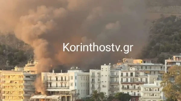 Λουτράκι: Πυρκαγιά σε ξενοδοχείο, δίπλα σε σπίτια