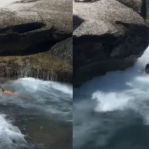 Παραλίγο τραγωδία στη Μήλο: Τουρίστρια παρασύρθηκε από τα κύματα στο Σαρακήνικο - Σοκαριστικό βίντεο