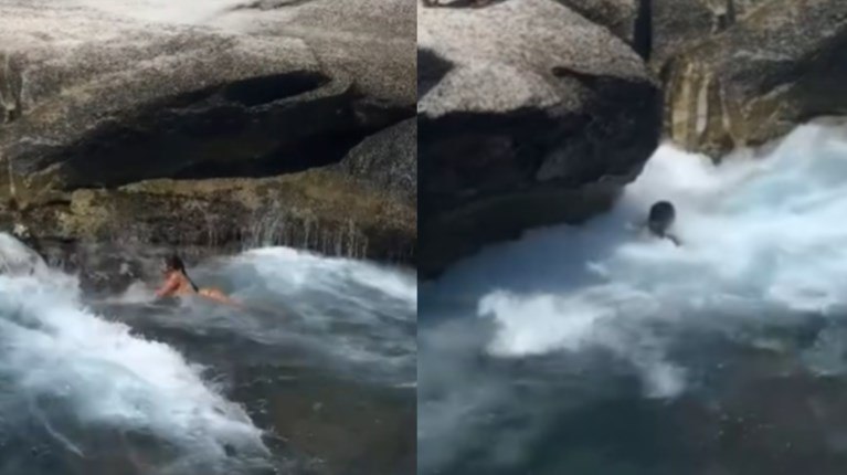 Παραλίγο τραγωδία στη Μήλο: Τουρίστρια παρασύρθηκε από τα κύματα στο Σαρακήνικο - Σοκαριστικό βίντεο