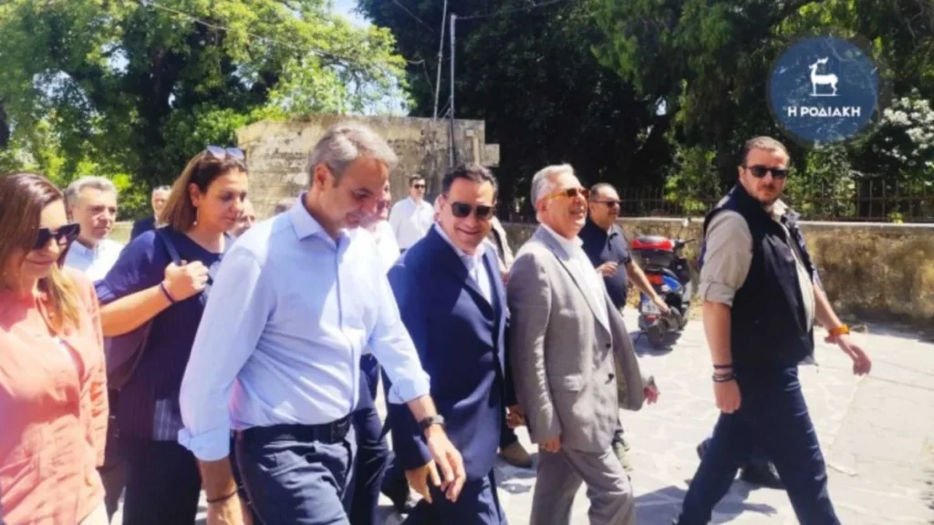 Έφτασε στη Ρόδο ο Κυριάκος Μητσοτάκης