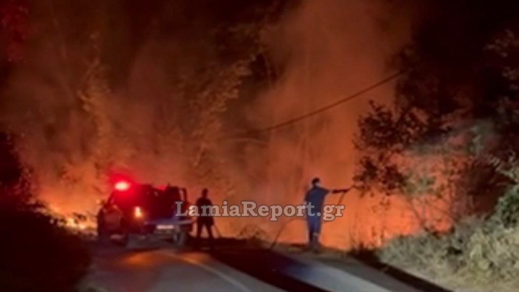 Λαμία: Πυρκαγιά αργά το βράδυ στην είσοδο του Κωσταλεξίου (ΒΙΝΤΕΟ)