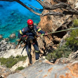 Η Πυροσβεστική έσωσε σκύλο που έπεσε σε γκρεμό παραλίας στη Ζάκυνθο