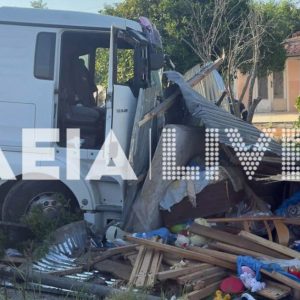 Οδηγός έχασε τον έλεγχο του φορτηγού επειδή τον τσίμπησε έντομο και έπεσε πάνω σε αποθήκες (ΦΩΤΟ)