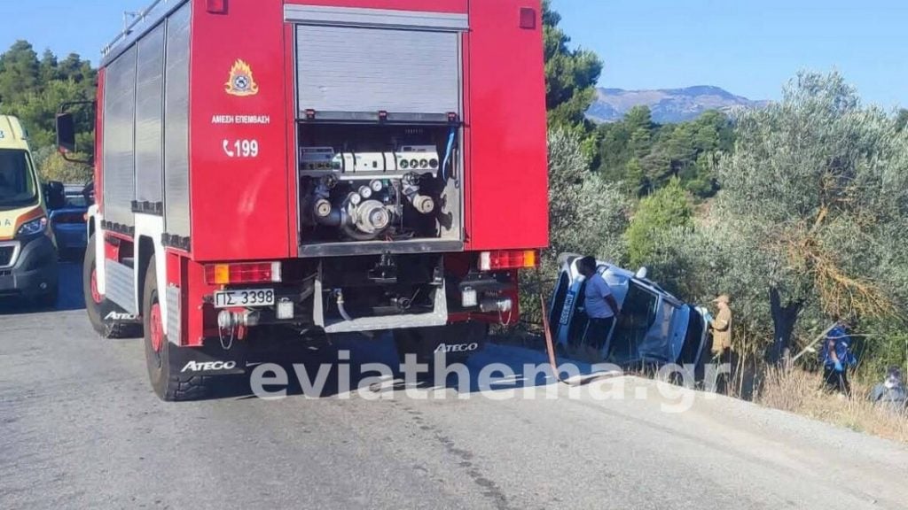 Εκτροπή αυτοκινήτου με πέντε επιβάτες στον Πουρνό Ευβοίας