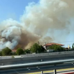 Φωτιά στην Πυλαία – Μήνυμα του 112 για εκκένωση της περιοχής Μουσικό Σχολείο