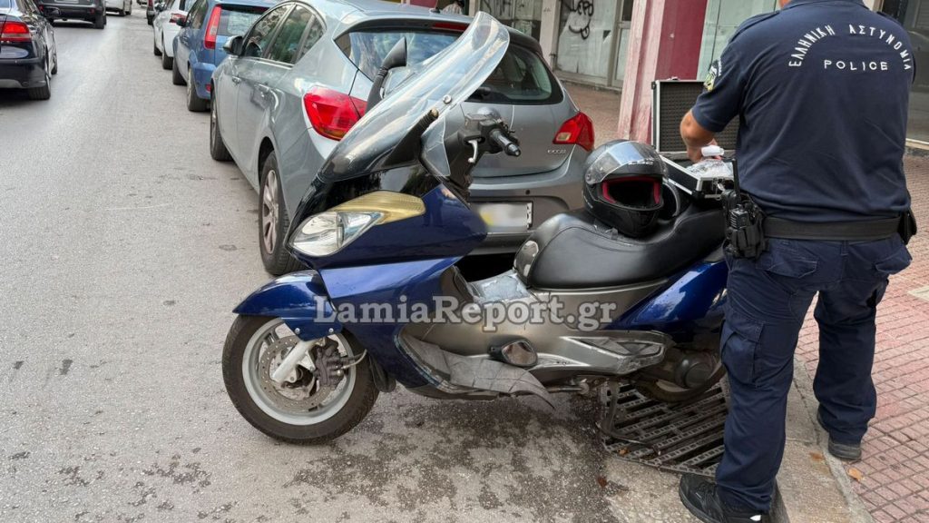Λαμία: Παρέσυρε μηχανάκι και εγκατέλειψε το σημείο - Ευτυχώς δε χτύπησε σοβαρά ο δικυκλιστής