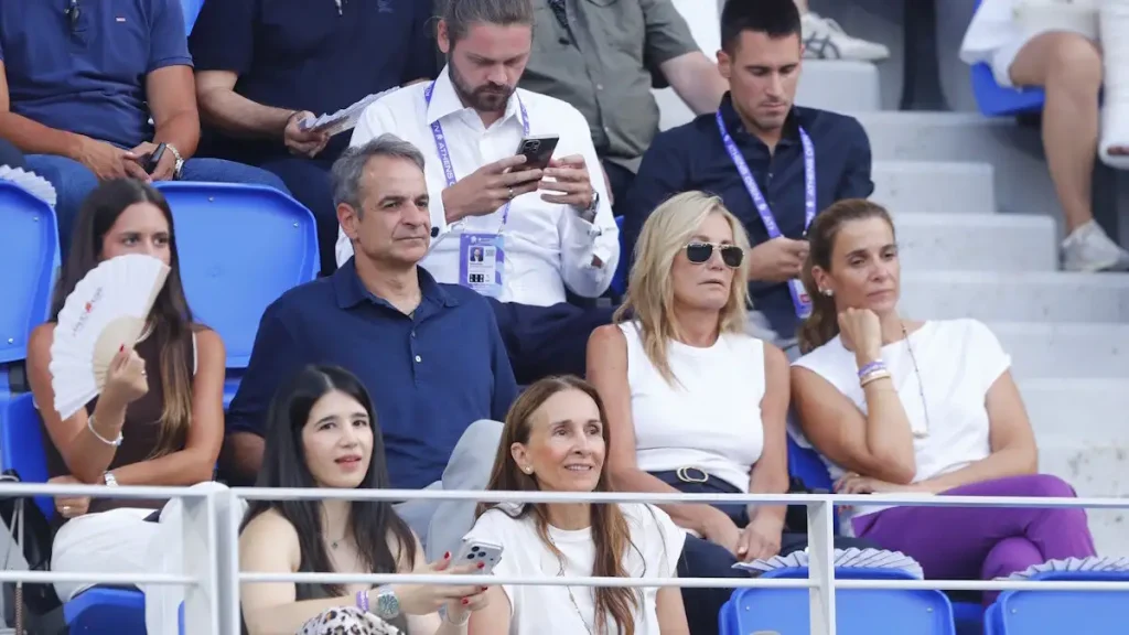 Κυριάκος Μητσοτάκης και Μαρέβα Γκραμπόφσκι στον τελικό της Μαρίας Σάκκαρη στο Athens Open