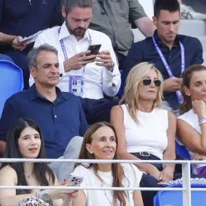 Κυριάκος Μητσοτάκης και Μαρέβα Γκραμπόφσκι στον τελικό της Μαρίας Σάκκαρη στο Athens Open