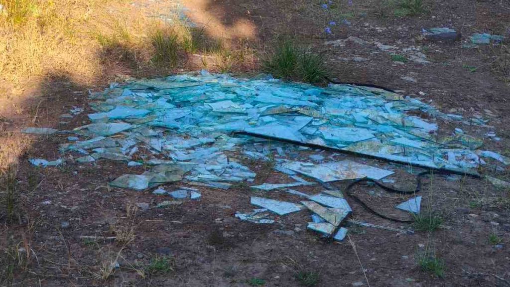 Ασυνείδητος πέταξε τζάμια σε χωματόδρομο μέσα σε βλάστηση