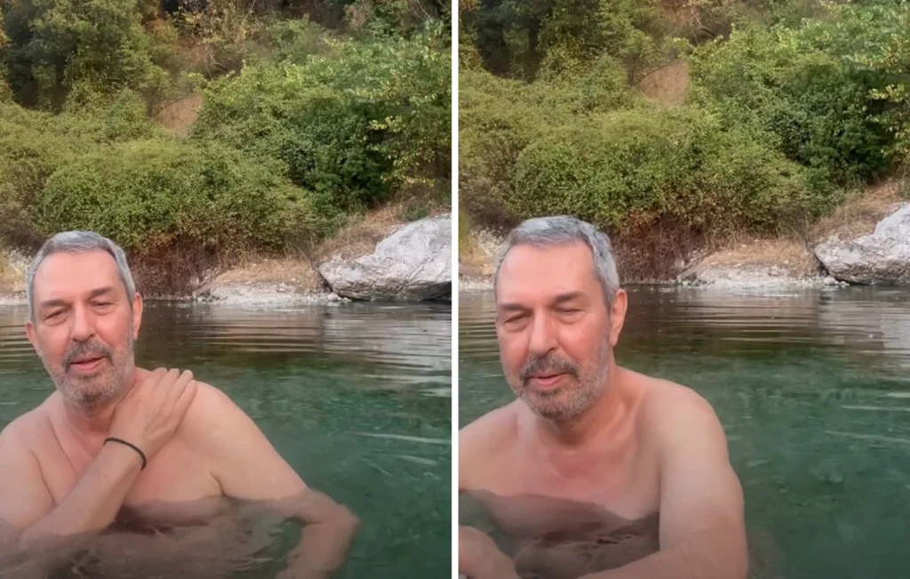 Ο Χρήστος Χατζηπαναγιώτης στα Λουτρά Θερμοπυλών για μπάνιο: «Ζούμε στον παράδεισο»