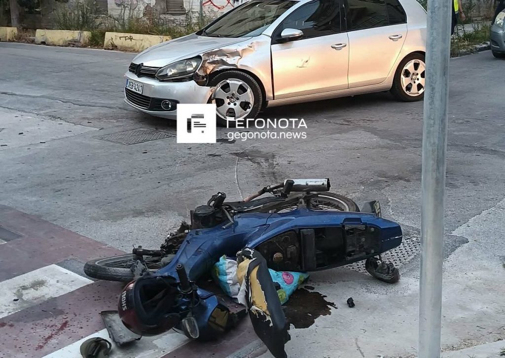 Σοβαρό τροχαίο με τραυματισμό μοτοσικλετιστή στο κέντρο του Βόλου