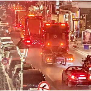 Γάμος στον Βόλο με κομβόι από νταλίκες – Σείστηκε το κέντρο της πόλης (ΒΙΝΤΕΟ-ΦΩΤΟ)