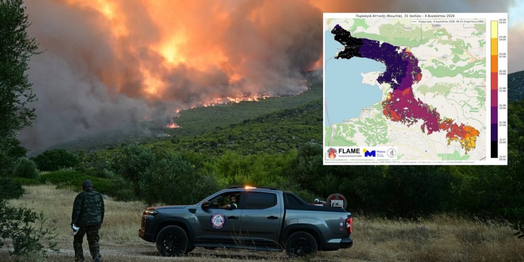 Φωτιά στην Αττικοβοιωτία: Το 55% της έκτασης κάηκε σε δύο βράδια -Οι φλόγες απελευθέρωσαν ενέργεια ίση με 6 βόμβες Χιροσίμα