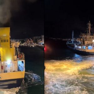 Επεισοδιακό πέρασμα φορτηγού πλοίου από το στενό δίαυλο της παλιάς γέφυρας Χαλκίδας (ΒΙΝΤΕΟ)