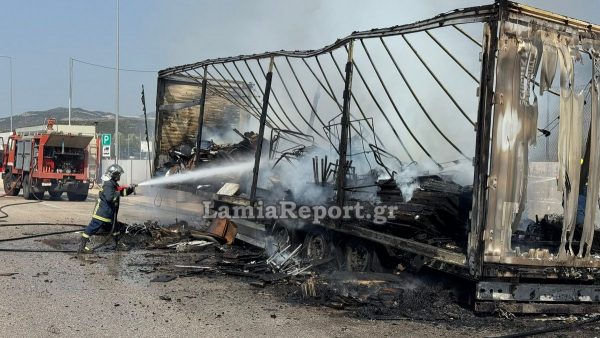 Λαμπάδιασε το φορτίο νταλίκας στην εθνική οδό έξω από τη Στυλίδα - Δείτε εικόνες