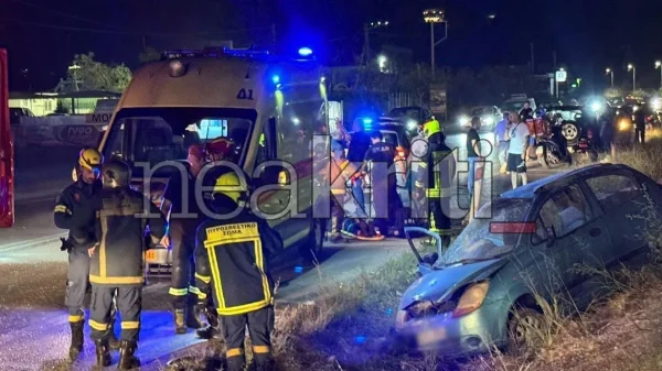 Σοβαρό τροχαίο με δύο εγκλωβισμένους στην Εθνική Οδό Ηρακλείου–Μοιρών, δείτε βίντεο και φωτογραφίες