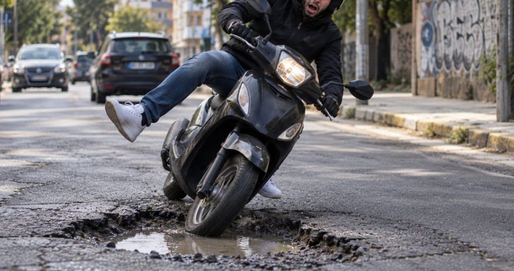 Προσοχή για λακούβα στην οδό Λαρίσης