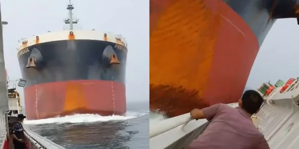 Σοκαριστικό βίντεο: Φορτηγό πλοίο πέφτει πάνω σε αλιευτικό - Η στιγμή της σύγκρουσης