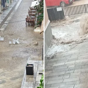 Ισχυρή καταιγίδα σάρωσε το νησί της Σύρου: Ρεκόρ βροχόπτωσης στην Ερμούπολη