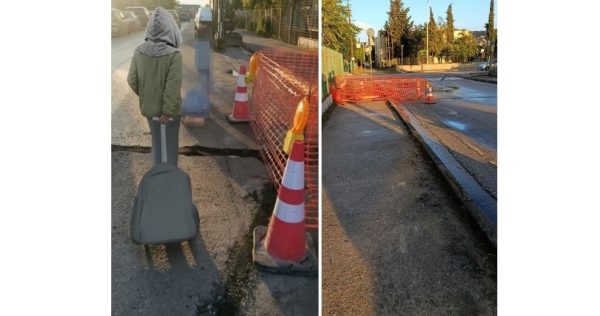 Λαμία: Ακατάλληλα έργα και κίνδυνος για τους μαθητές έξω από το 11ο Δημοτικό σχολείο