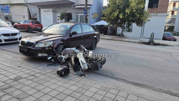 Τροχαίο με μηχανάκι το πρωί στη νότια Λαμία - Στο νοσοκομείο ο δικυκλιστής - Δείτε εικόνες