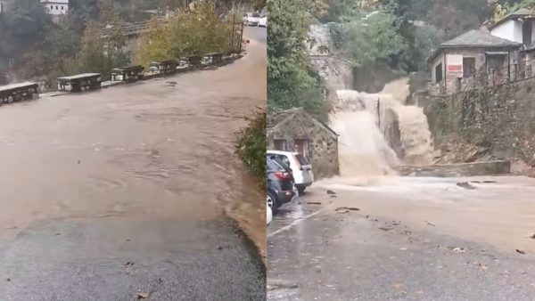 Στο έλεος της κακοκαιρίας η Μακρυνίτσα: Υπερχείλισε ρέμα και πλημμύρισε το πάρκινγκ του οικισμού