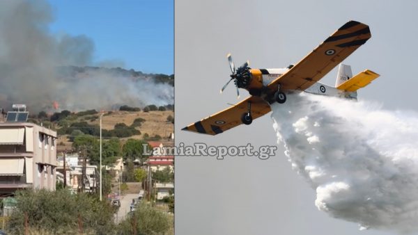 Λαμία: Πυρκαγιά κοντά στο ΚΕΥΠ - Σηκώθηκαν τα PZL (BINTEO)