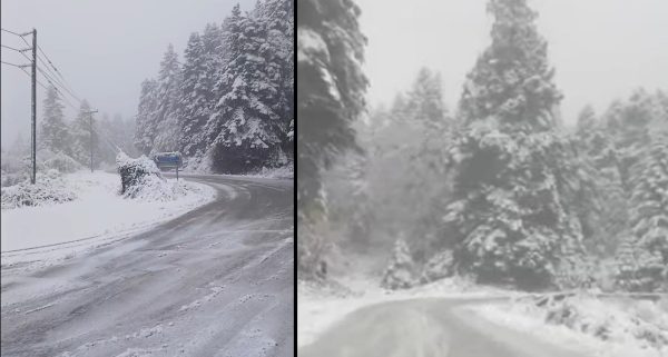Χιόνια και Ράχη Τυμφρηστού, στο δρόμο προς Καρπενήσι - Δείτε βίντεο