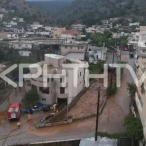 Κακοκαιρία στην Κρήτη: «Κρανίου τόπος» τα Ζωνιανά, δρόμοι θαμμένοι στη λάσπη – Εικόνες της θεομηνίας από ψηλά