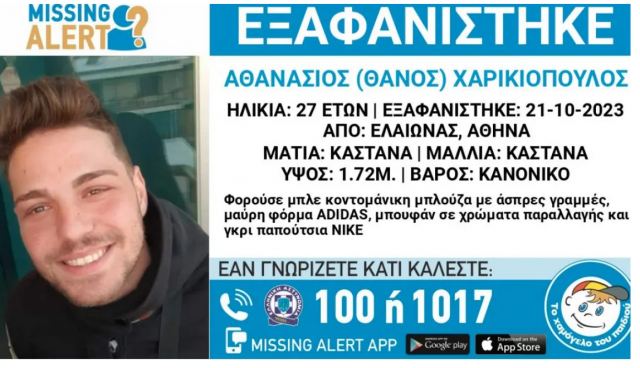 Αγωνία για την εξαφάνιση του 27χρονου Θάνου στον Ελαιώνα - Μου είπε σ’ αγαπώ κι άρχισε να τρέχει, λέει ο πατέρας του