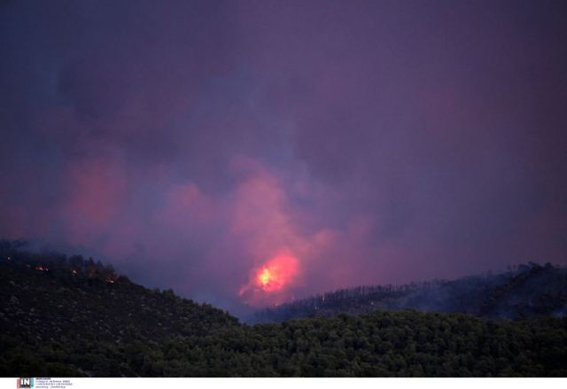 Εύβοια: Ολονύχτια μάχη για τον έλεγχο του πύρινου μετώπου πριν φυσήξουν και πάλι ισχυροί άνεμοι