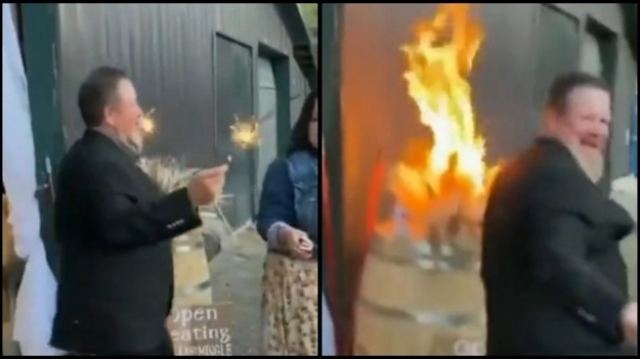 Μερακλής καλεσμένος κόντεψε να βάλει φωτιά σε γαμήλιο πάρτι, αλλά συνέχισε να χορεύει