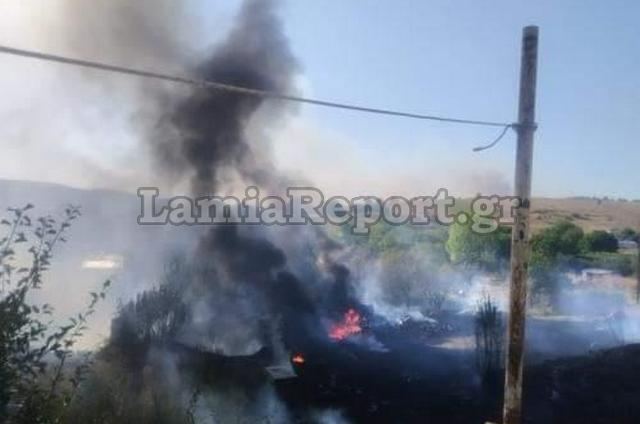 Πυρκαγιά δίπλα στα σπίτια στη Μαντασιά Δομοκού - Δείτε εικόνες