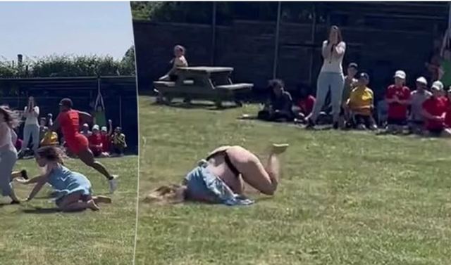 Το αποκαλυπτικό ατύχημα μιας μαμάς σε σχολική εκδήλωση – «Ό,τι πιο αστείο έχω κάνει ποτέ» λέει η ίδια